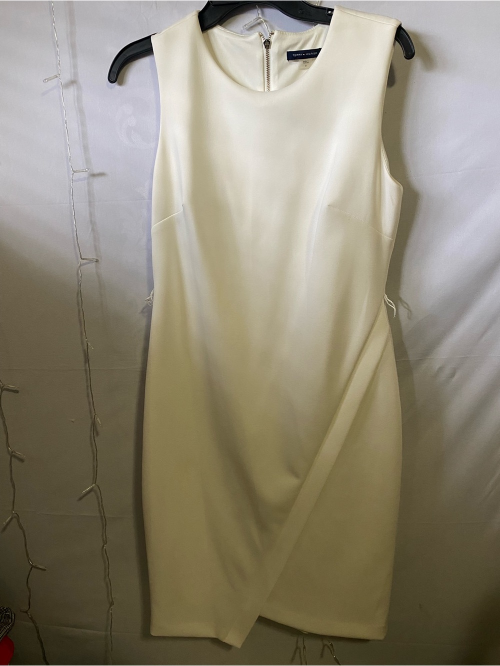 Tommy Hilfiger Cream Sleeveless Midi Sheath Dress